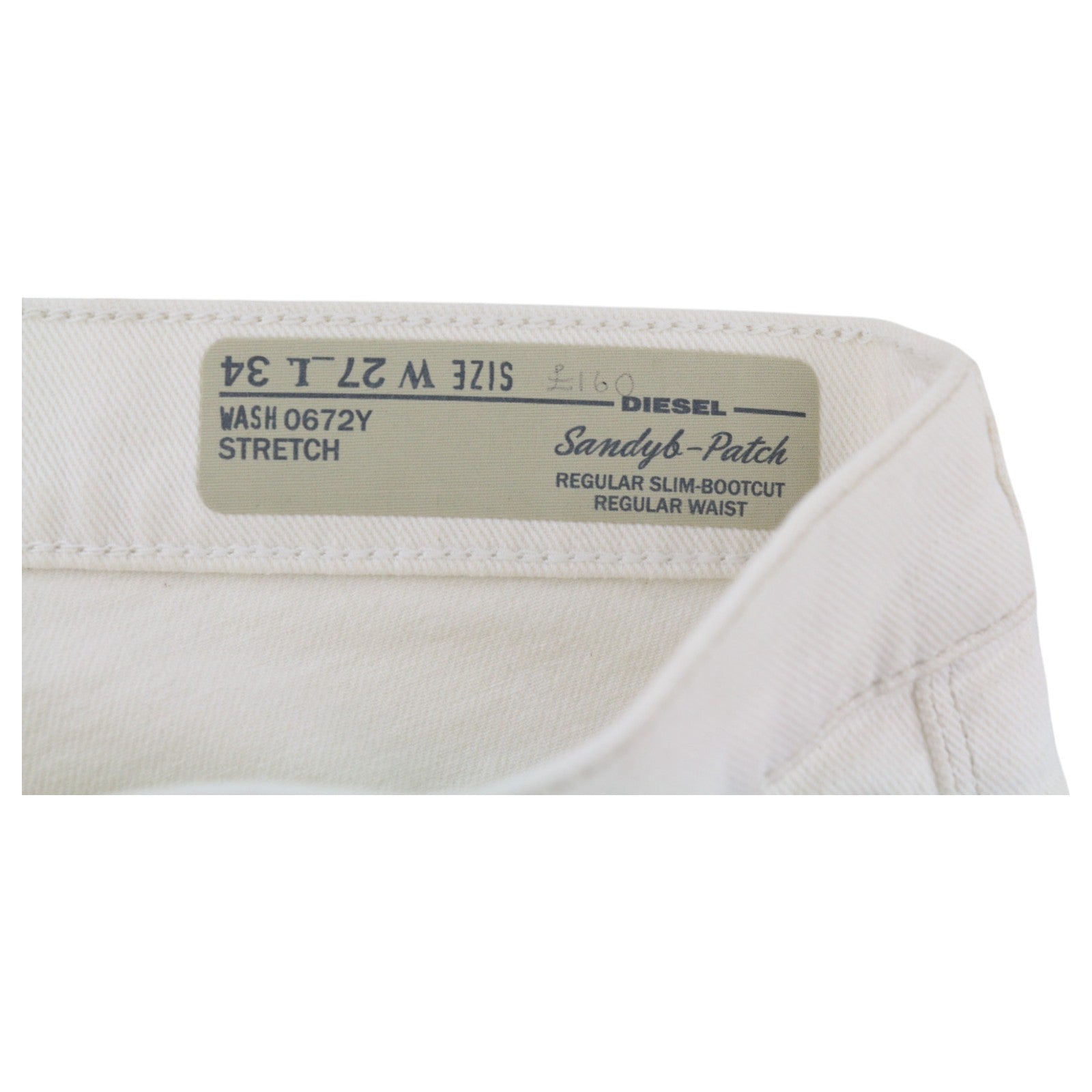 DIESEL Sandyb-Patch 0672Y Womens Jeans W27/L34 White Slim Bootcut RRP€190