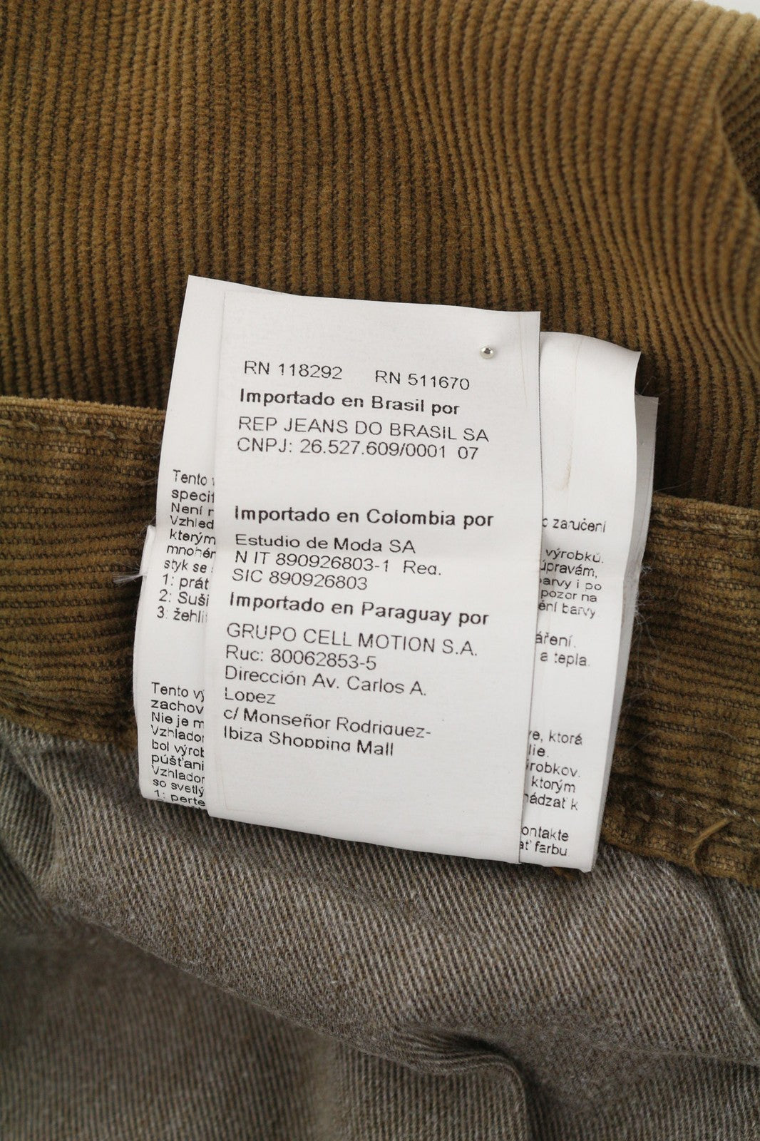 REPLAY Anbass Mens Trousers W30/L34 Slim  Stretchy Corduroy Zip Fly Brown