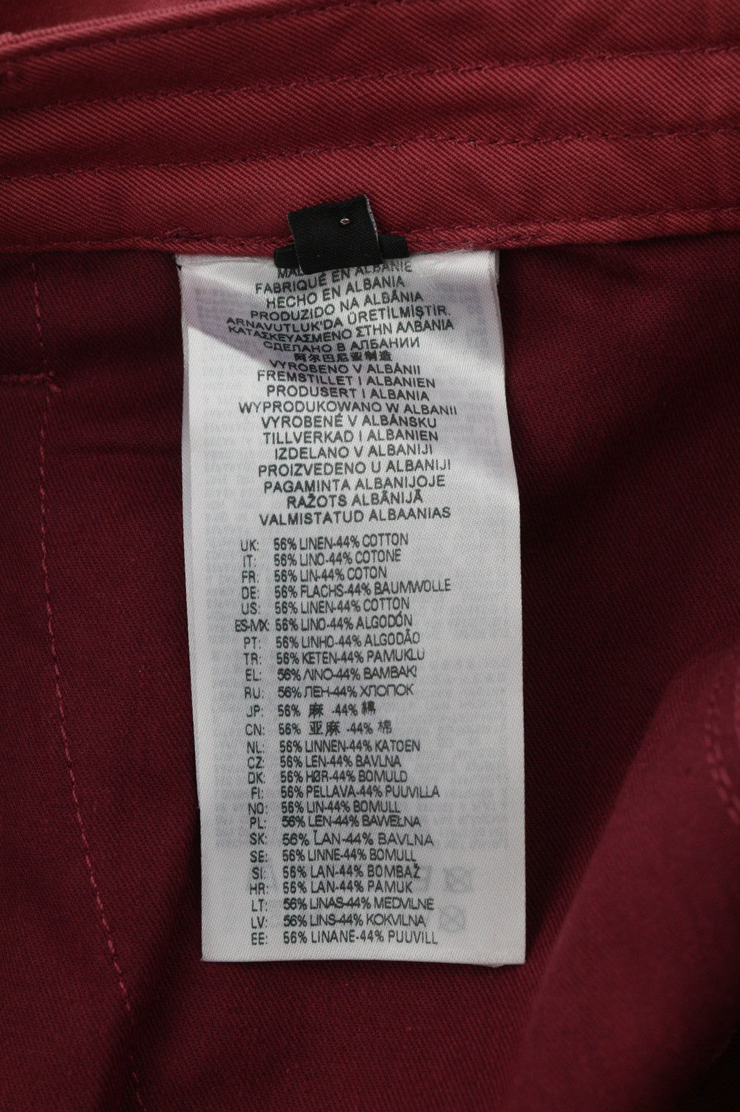 DIESEL P-Giulia Women Trousers W27 Cargo Loose  Burgundy Linen Blend RRP300