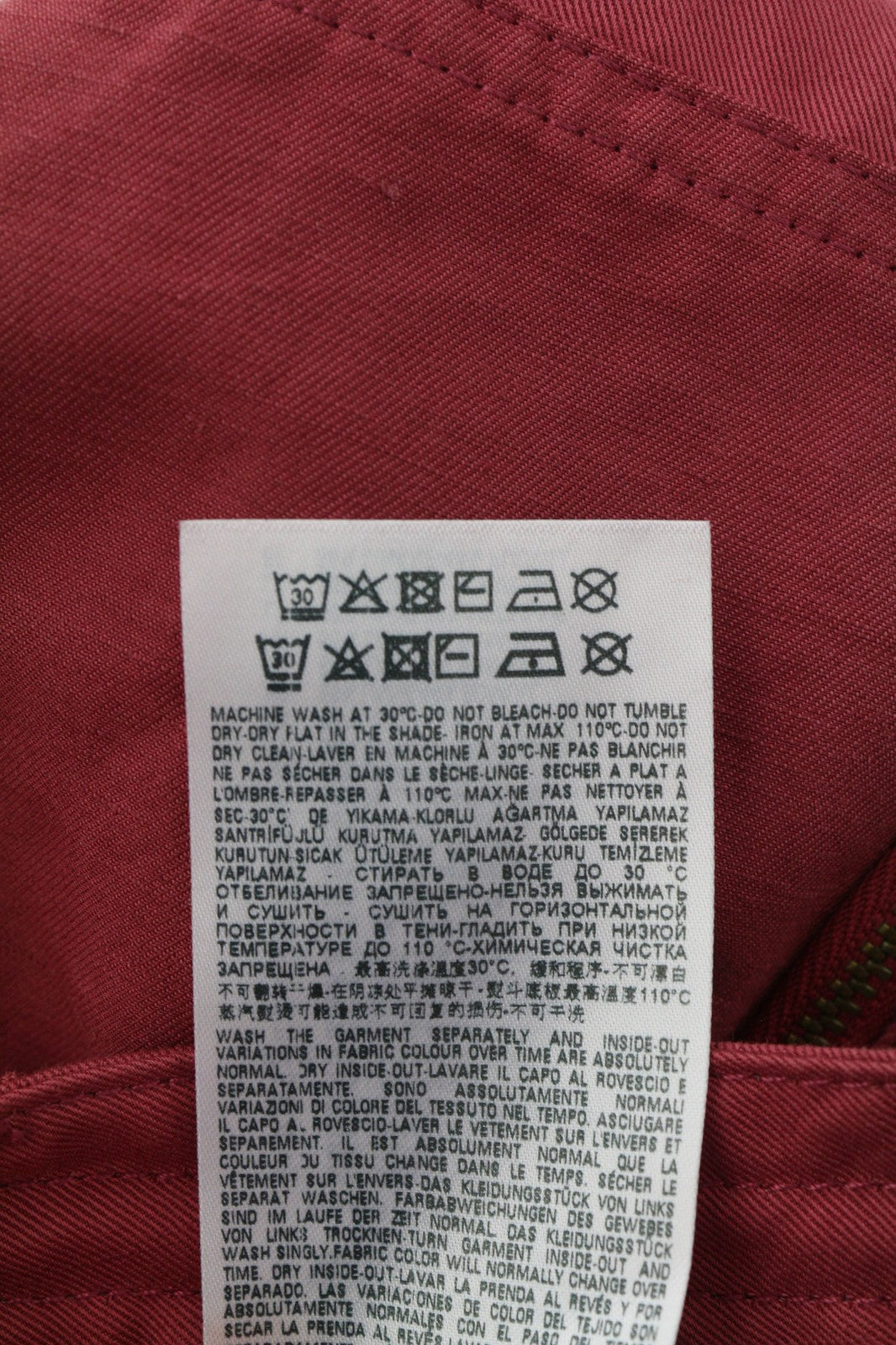 DIESEL P-Giulia Women Trousers W27 Cargo Loose  Burgundy Linen Blend RRP300