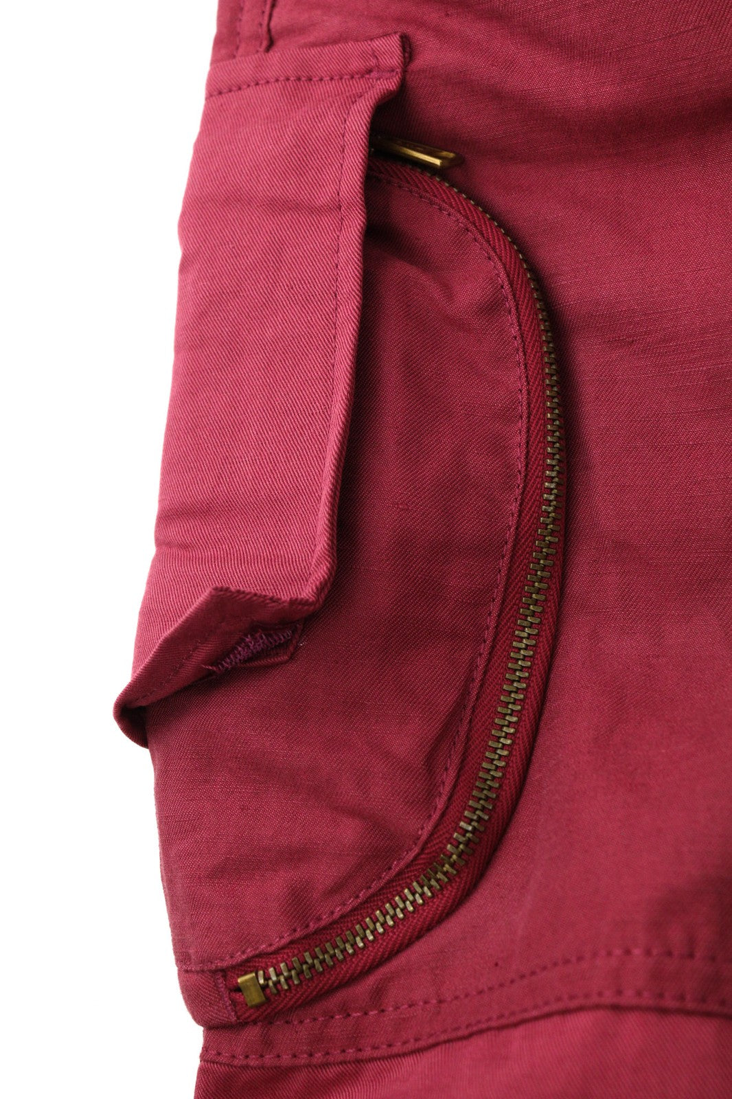 DIESEL P-Giulia Women Trousers W27 Cargo Loose  Burgundy Linen Blend RRP300