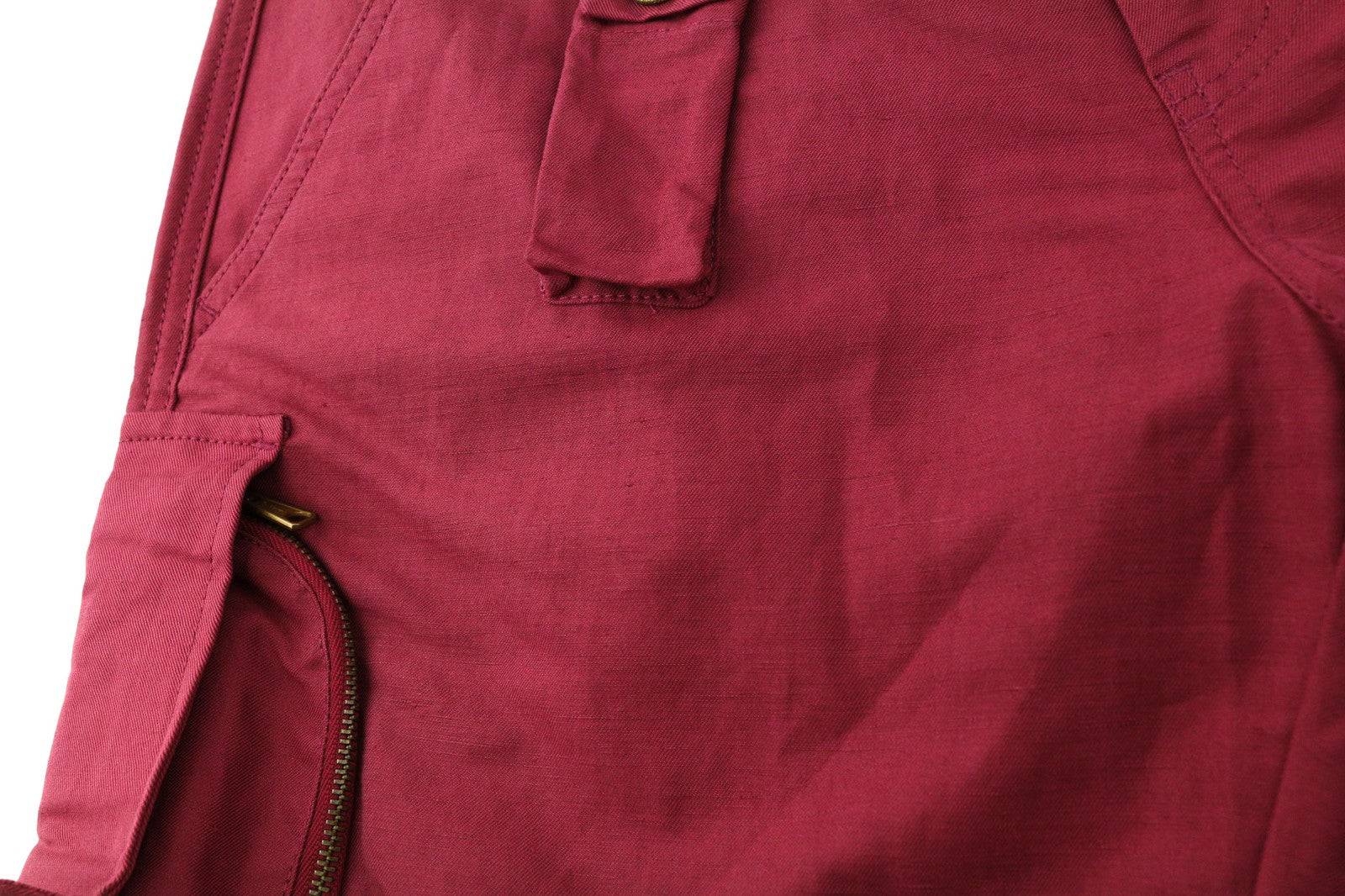 DIESEL P-Giulia Women Trousers W27 Cargo Loose  Burgundy Linen Blend RRP300