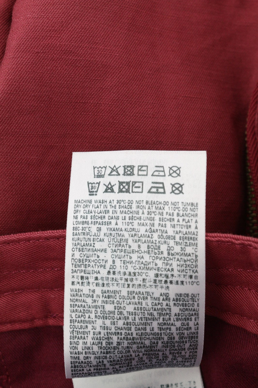 DIESEL P-Giulia Womens Trousers W26 Cargo Loose  Burgundy Linen Blend RRP€300