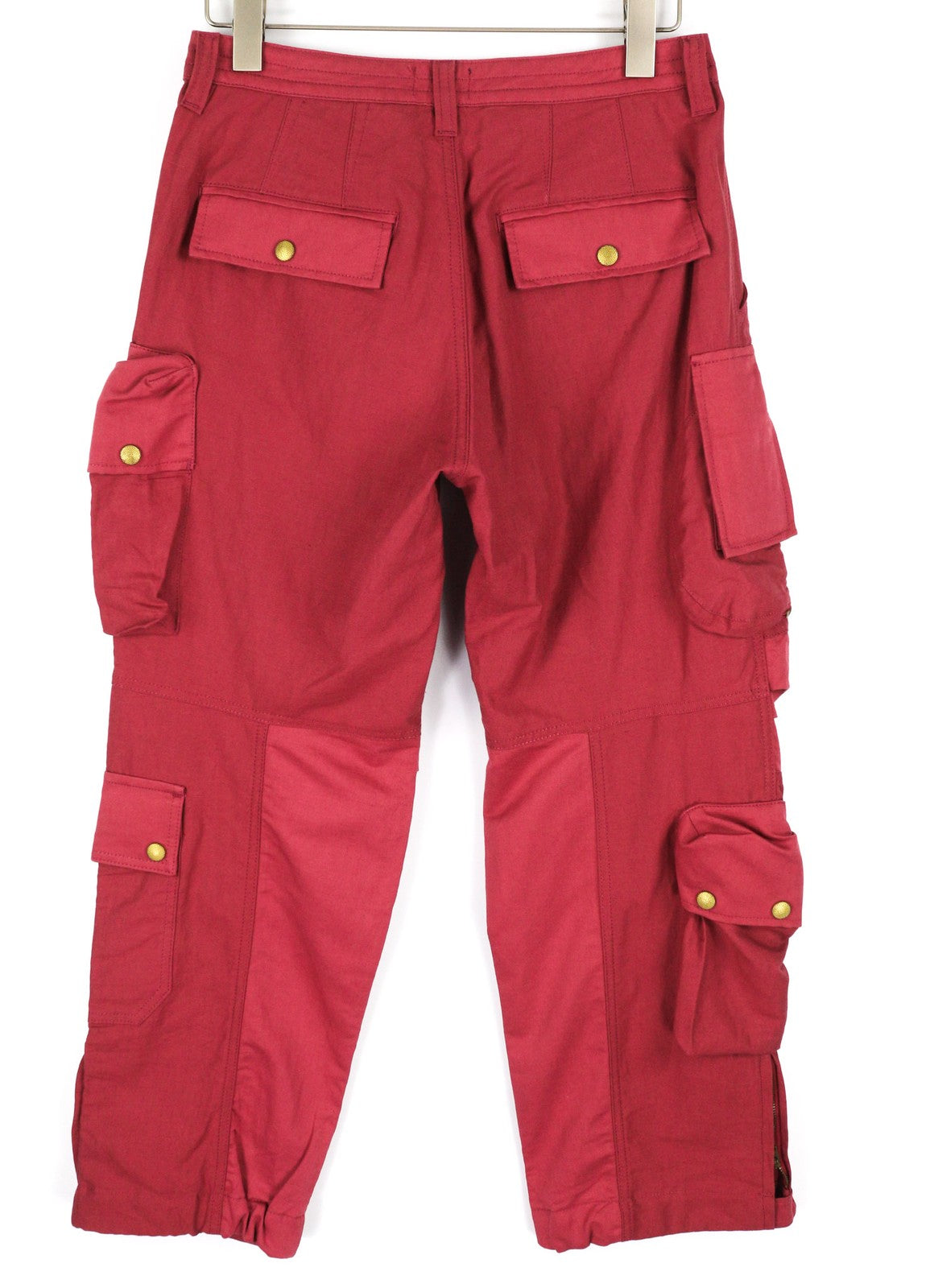 DIESEL P-Giulia Womens Trousers W26 Cargo Loose  Burgundy Linen Blend RRP€300