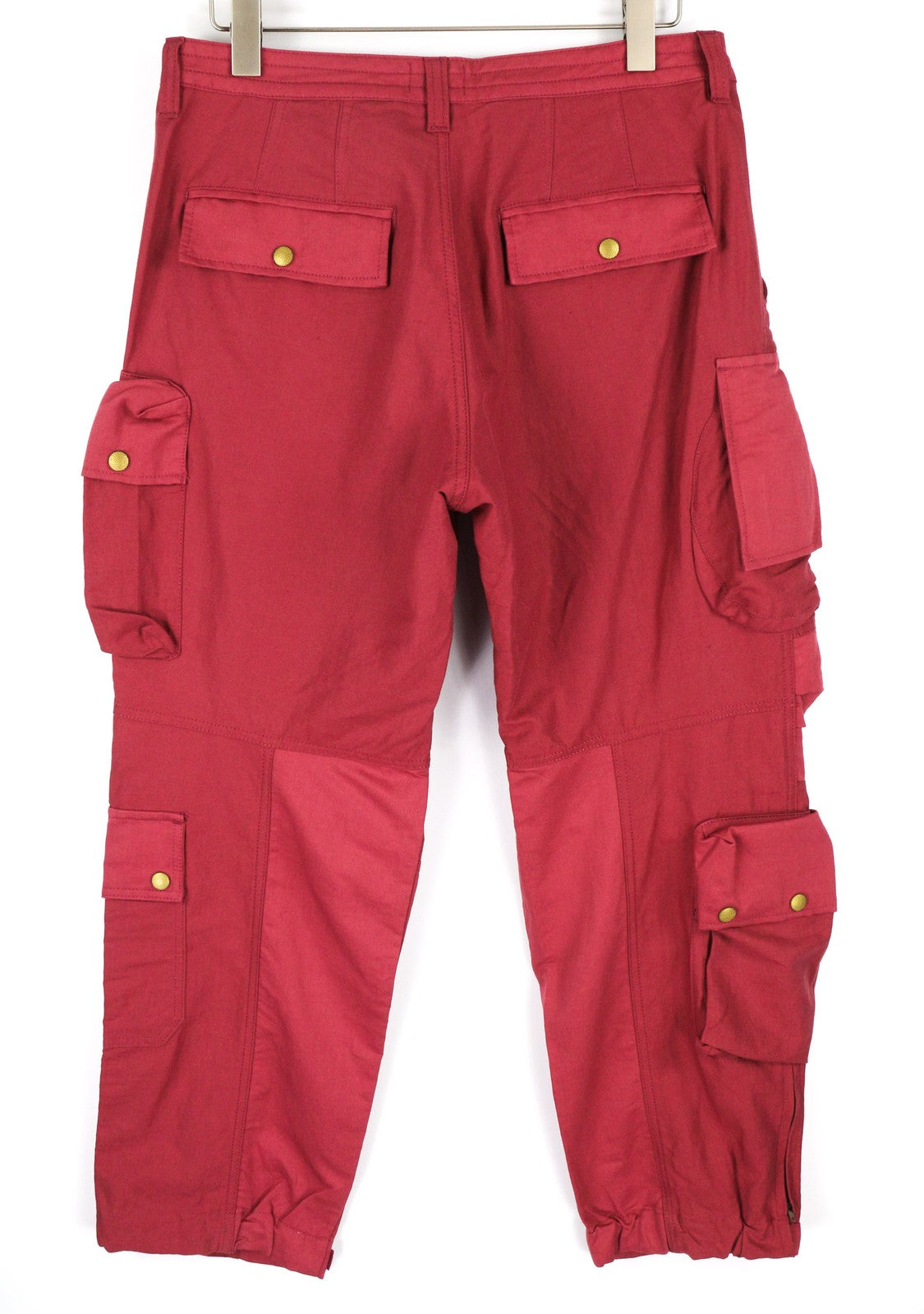 DIESEL P-Giulia Womens Trousers W30 Cargo Loose  Burgundy Linen Blend RRP€300