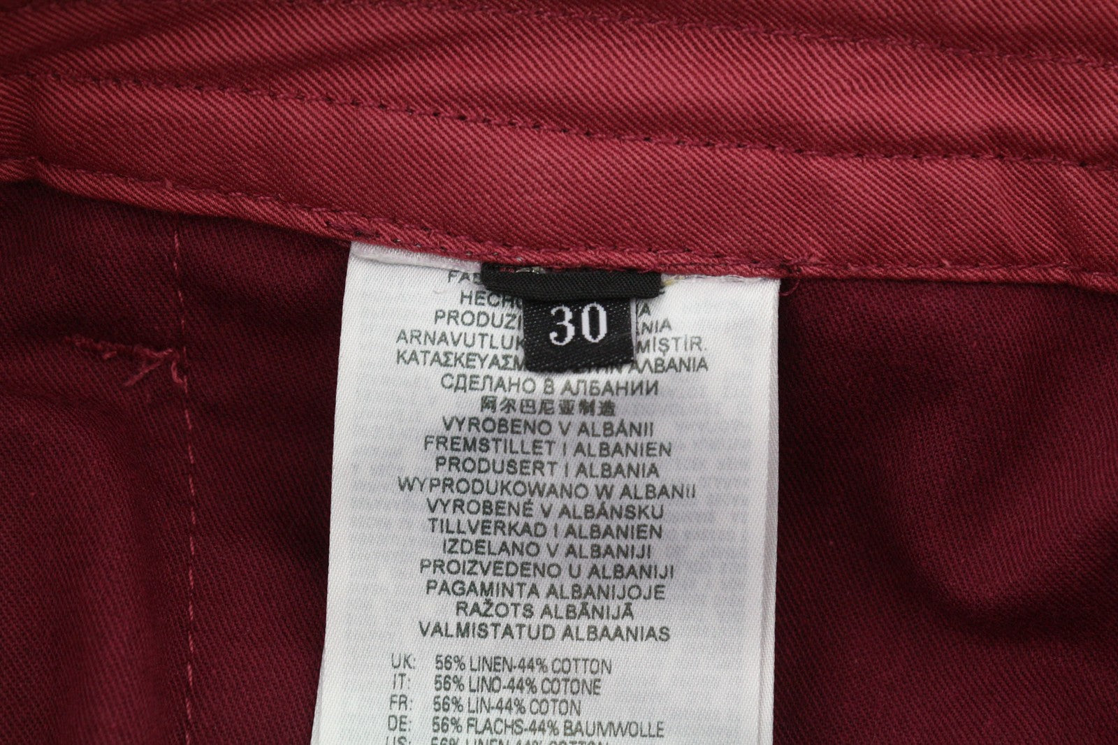 DIESEL P-Giulia Womens Trousers W30 Cargo Loose  Burgundy Linen Blend RRP€300