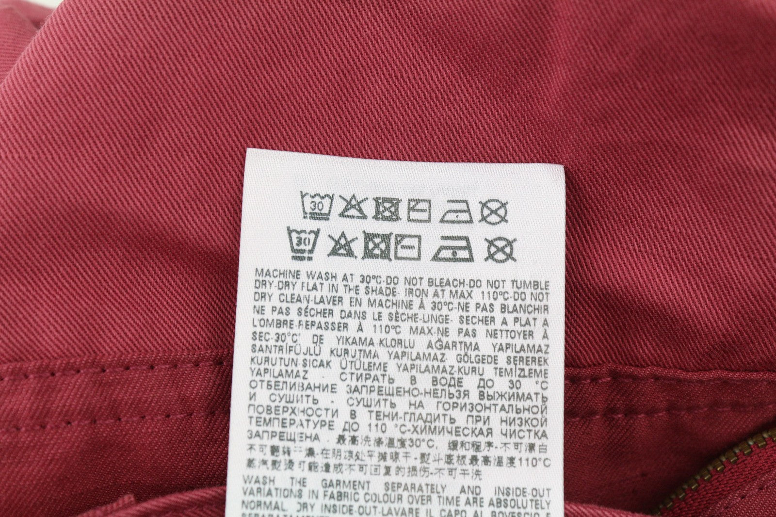 DIESEL P-Giulia Womens Trousers W30 Cargo Loose  Burgundy Linen Blend RRP€300