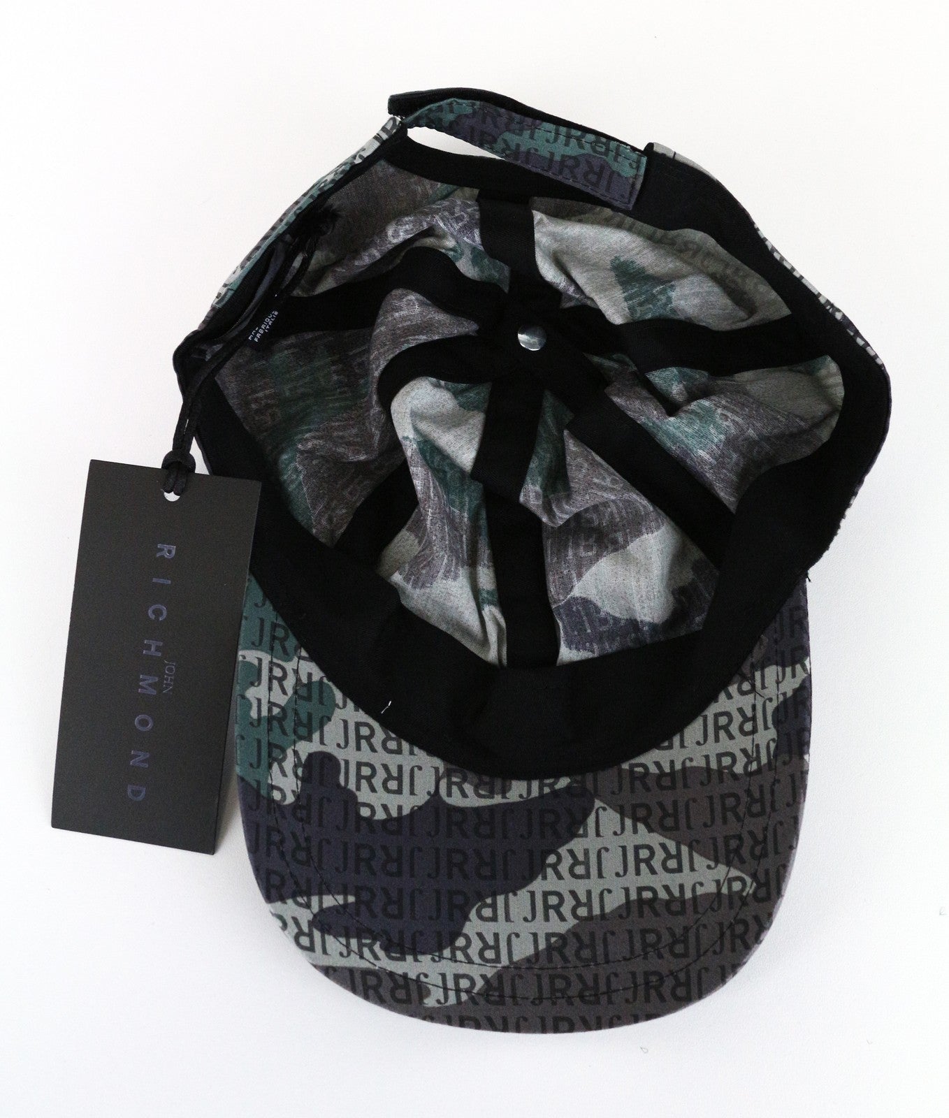 JOHN RICHMOND Men's Cap M Green Grey Cotton Logo Print Casual Baseball Style