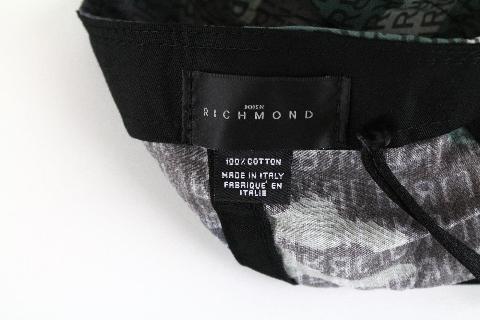 JOHN RICHMOND Men's Cap M Green Grey Cotton Logo Print Casual Baseball Style