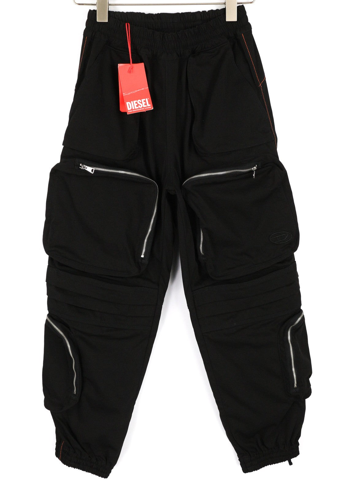 DIESEL P-Mirta-NL 0PCAK Womens Trousers XS Cargo Loose  Black Pockets RRP€300