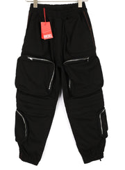 DIESEL P-Mirta-NL 0PCAK Womens Trousers XS Cargo Loose  Black Pockets RRP€300