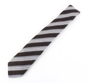 SUITSUPPLY Men's Tie 150 x 8 cm Brown Wool Silk Striped Pointed-End Dress Tie