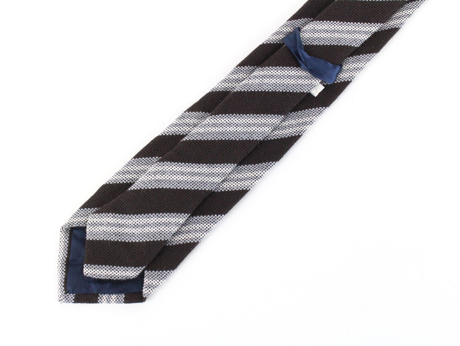 SUITSUPPLY Men's Tie 150 x 8 cm Brown Wool Silk Striped Pointed-End Dress Tie