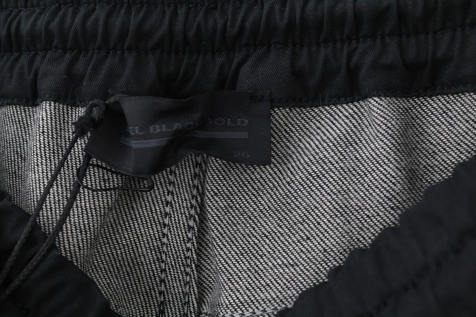 DIESEL BLACK GOLD 1766RIB Mens Jeans W26 Black Tapered  Elastic Waist