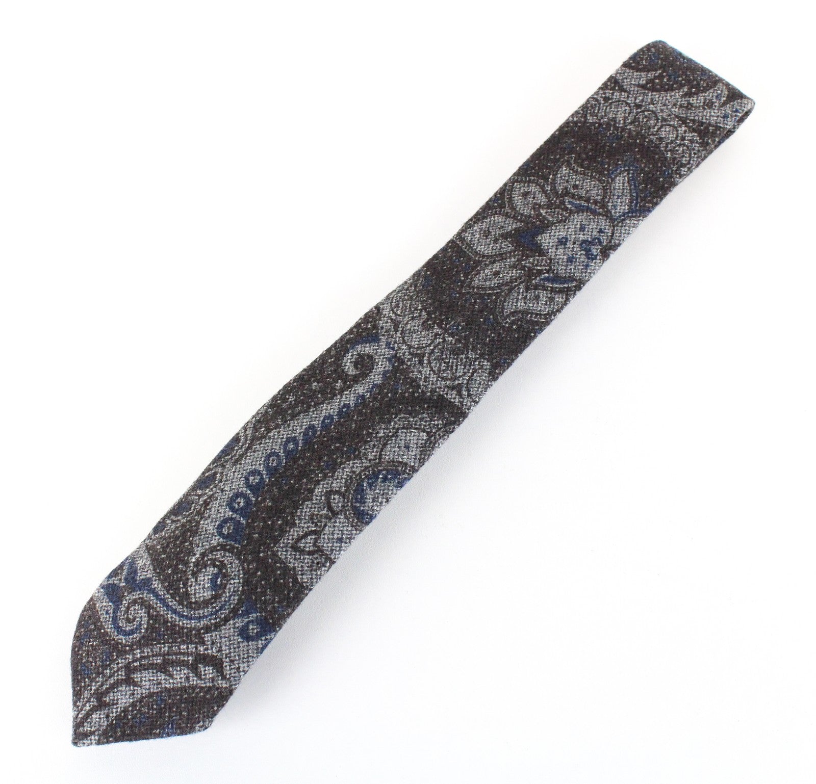 SUITSUPPLY Men's Tie 150 x 8 cm Grey Blue Patterned Wool Silk Pointed Formal