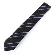 SUITSUPPLY Men's Tie 150 x 8 cm Grey Blue Wool Silk Stripe Pointed End Classic