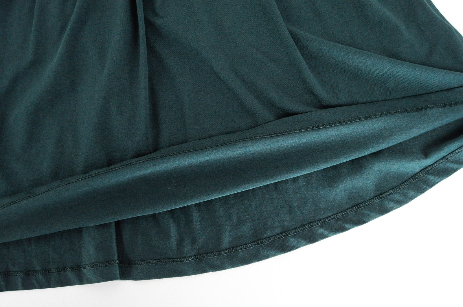 ANNA FIELD Women Dress M Green Cotton Sleeveless Pleated Stretch Round Neck