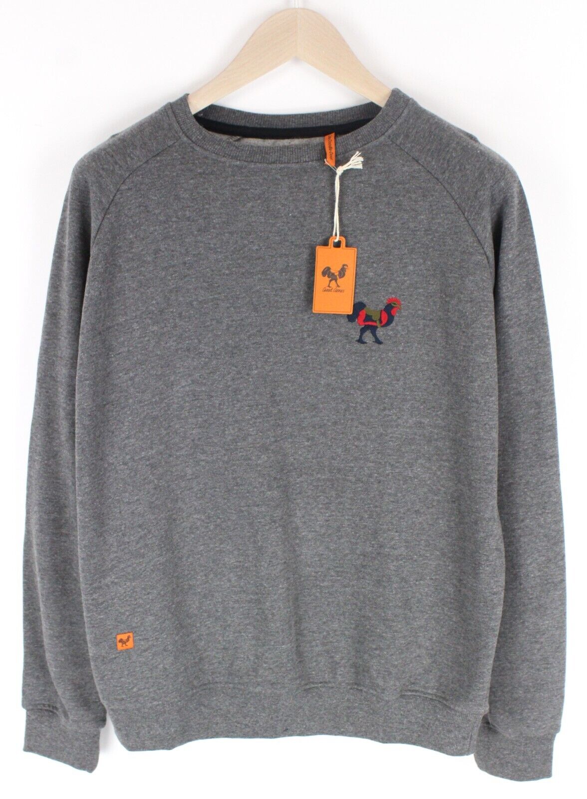 GOOD GENES Mens S Sweatshirt Grey Long Sleeve Cotton Blend Pullover  Design