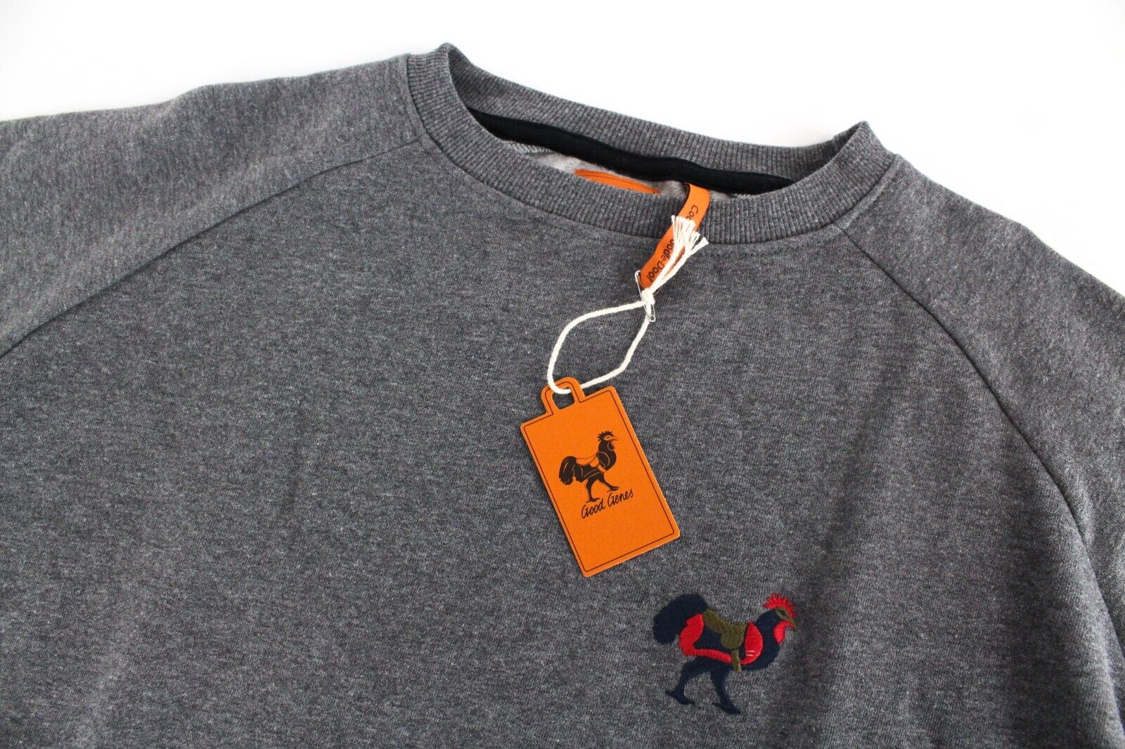 GOOD GENES Mens S Sweatshirt Grey Long Sleeve Cotton Blend Pullover  Design