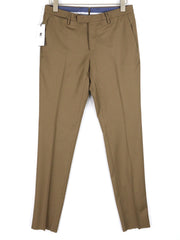 PT TORINO Skinny Fit Men Trousers 46 W31 Brown Fleece Wool Blend Zip Fly Casual