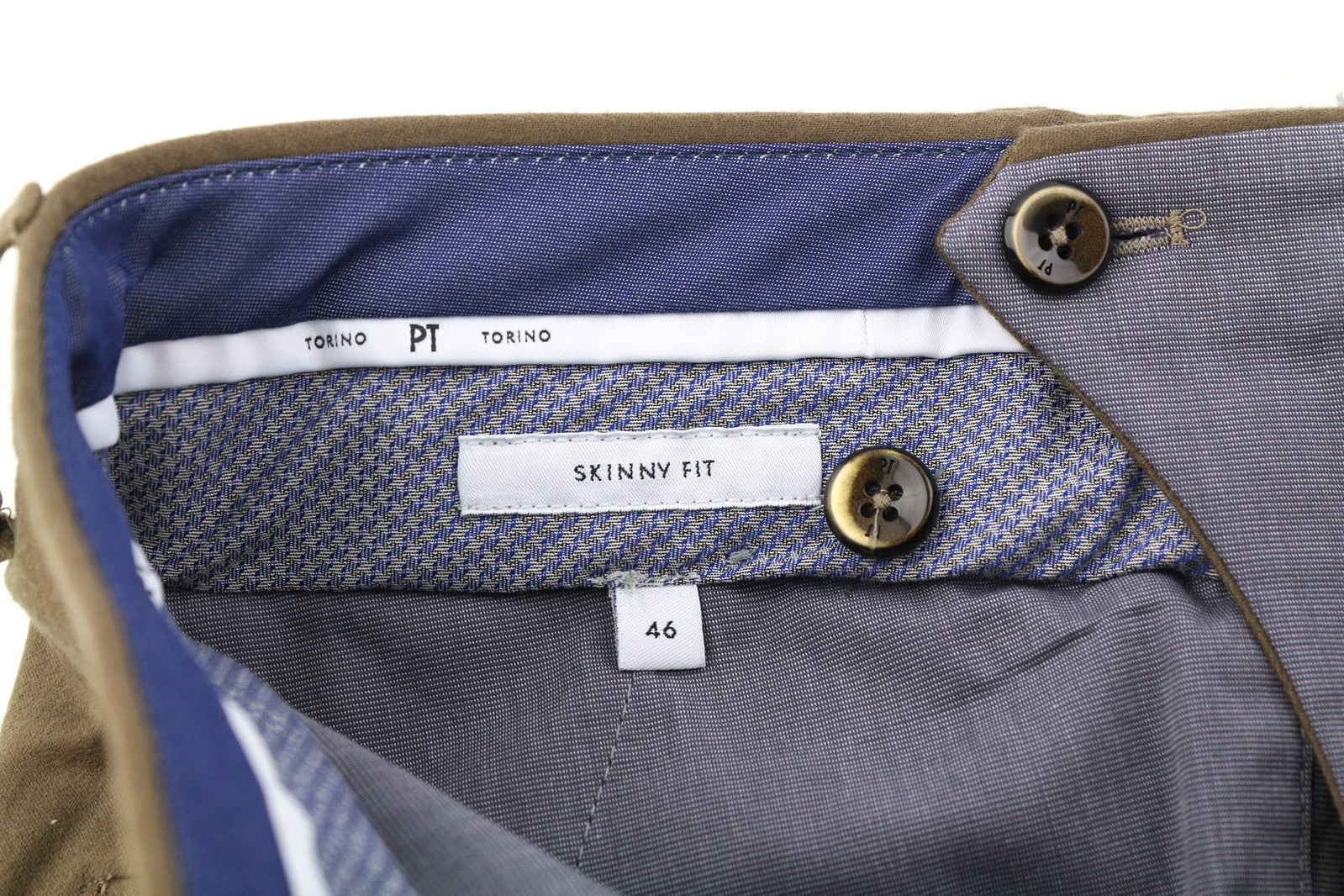 PT TORINO Skinny Fit Men Trousers 46 W31 Brown Fleece Wool Blend Zip Fly Casual