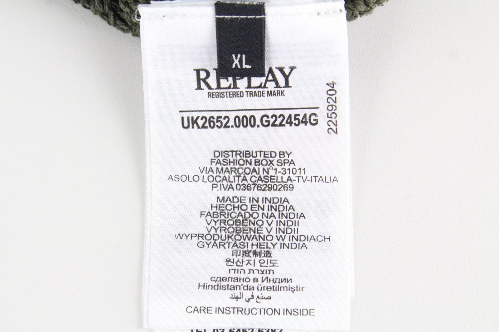 REPLAY Mens XL Green Jumper Ripped Cotton Knitted Long Sleeve Sweater Casual