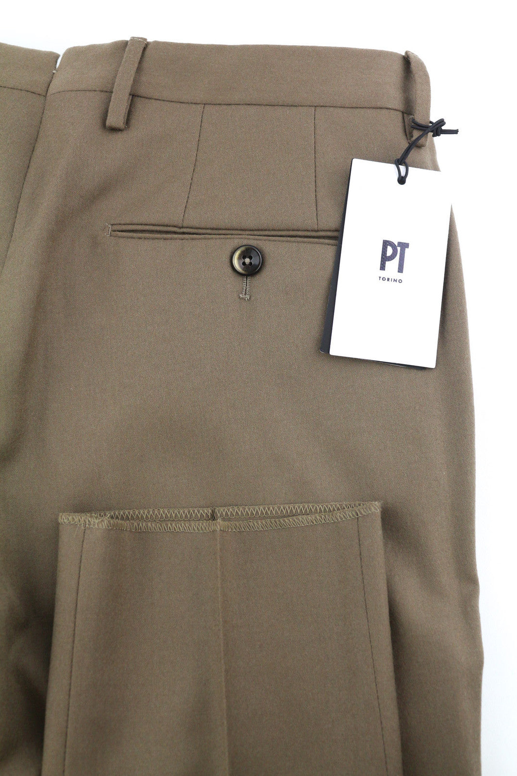 PT TORINO Skinny Fit Men Trousers 48 W32 Brown Fleece Wool Blend Zip Fly Casual