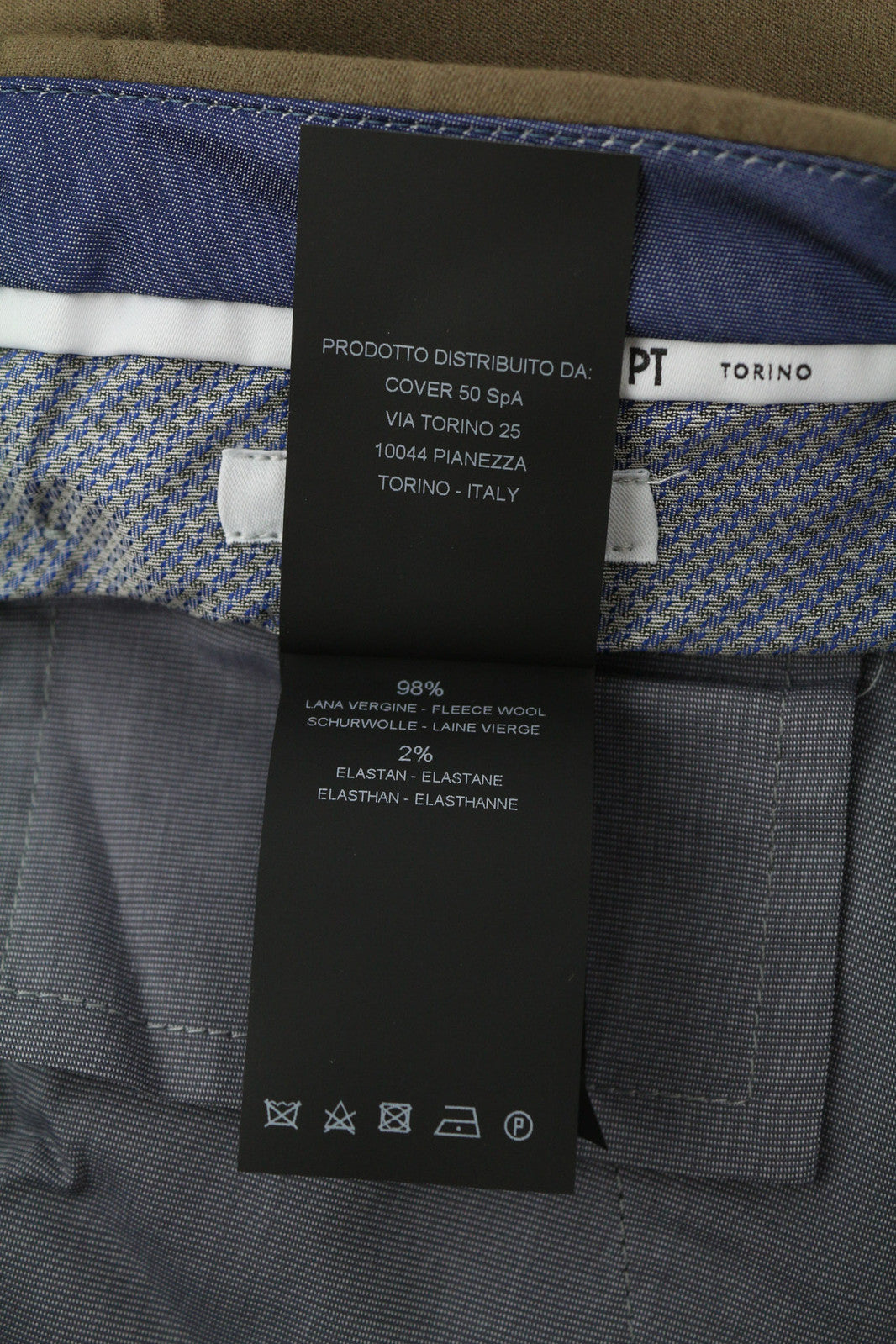 PT TORINO Skinny Fit Men Trousers 48 W32 Brown Fleece Wool Blend Zip Fly Casual