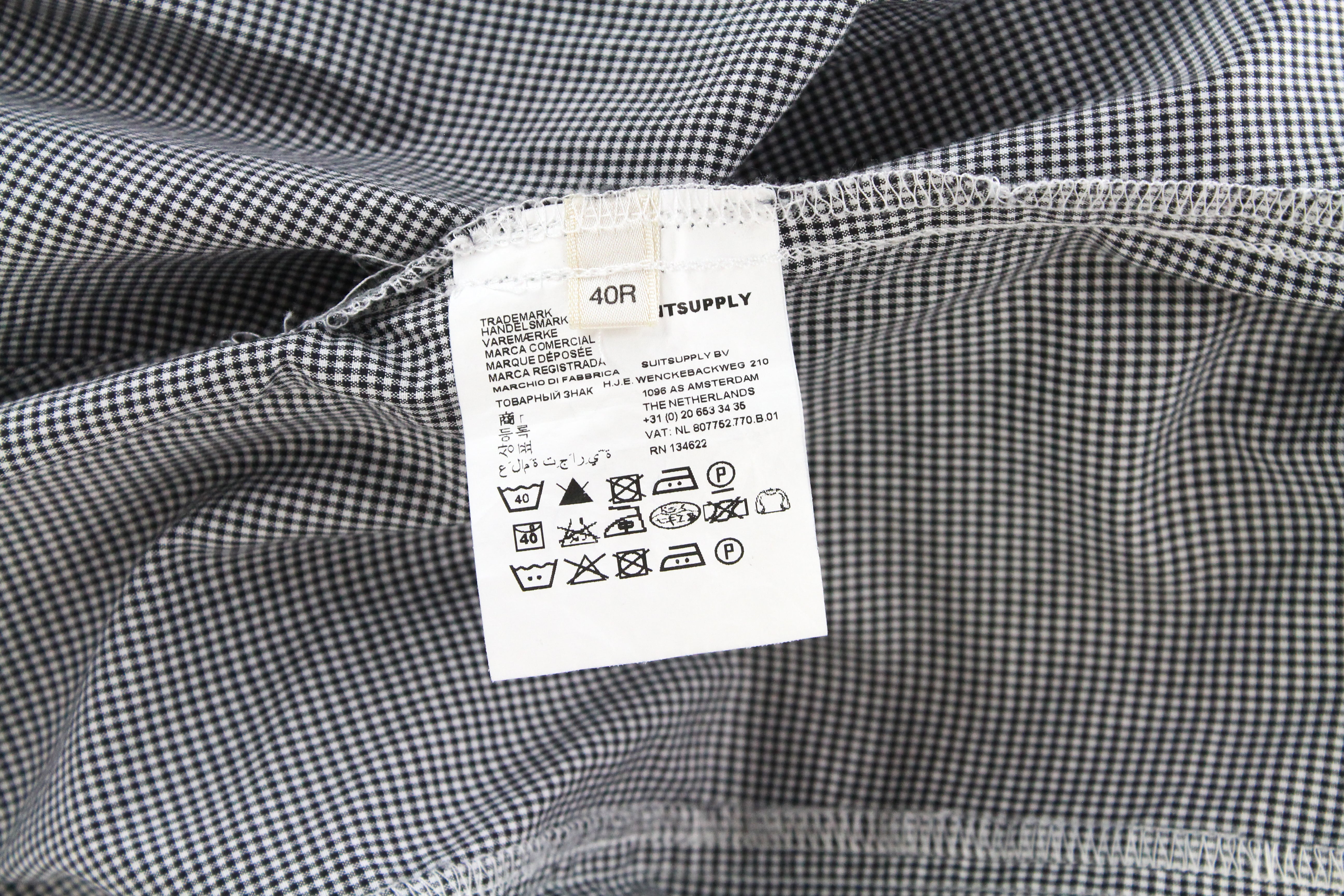 SUISTUDIO Women's Shirt 40R Grey Pure Cotton Long Sleeve Checked Button-Up