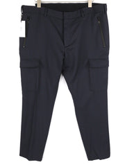 PT TORINO Lamda Men Trousers 58 W40 Fleece Wool Blend Zipper Tapered Fit Dark