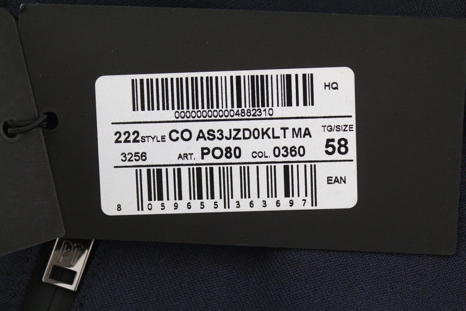 PT TORINO Lamda Men Trousers 58 W40 Fleece Wool Blend Zipper Tapered Fit Dark