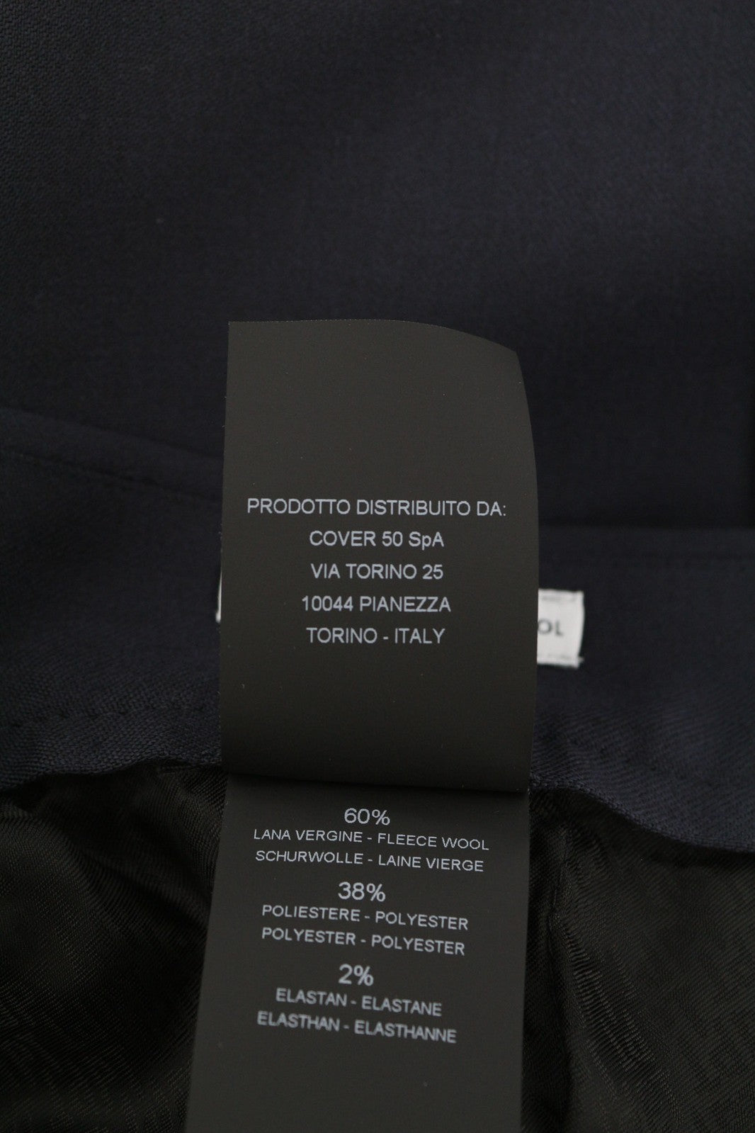 PT TORINO Lamda Men Trousers 58 W40 Fleece Wool Blend Zipper Tapered Fit Dark