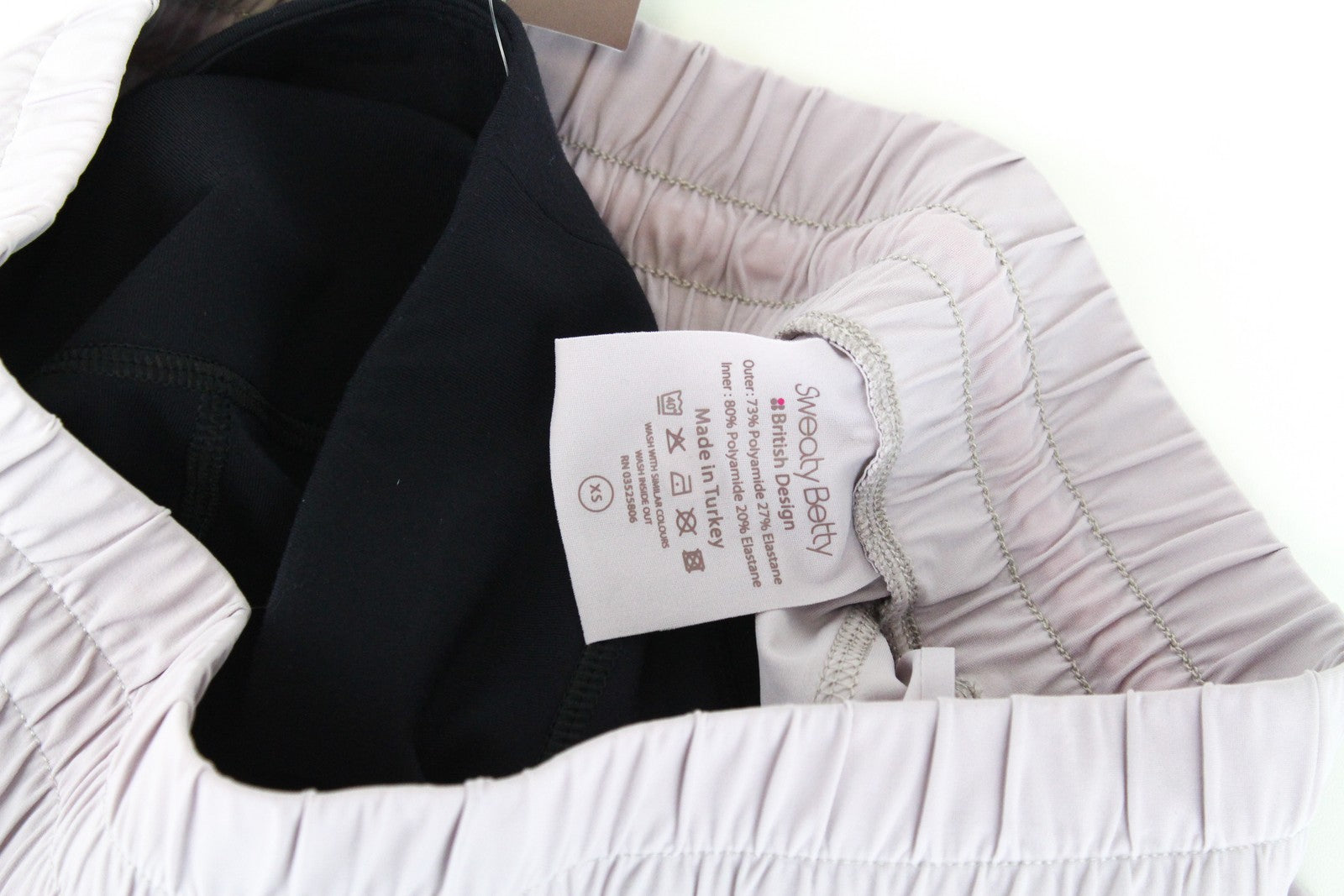 SWEATY BETTY Aerial 2in1 Women's Shorts XS Purple Black Stretch Layered Gym