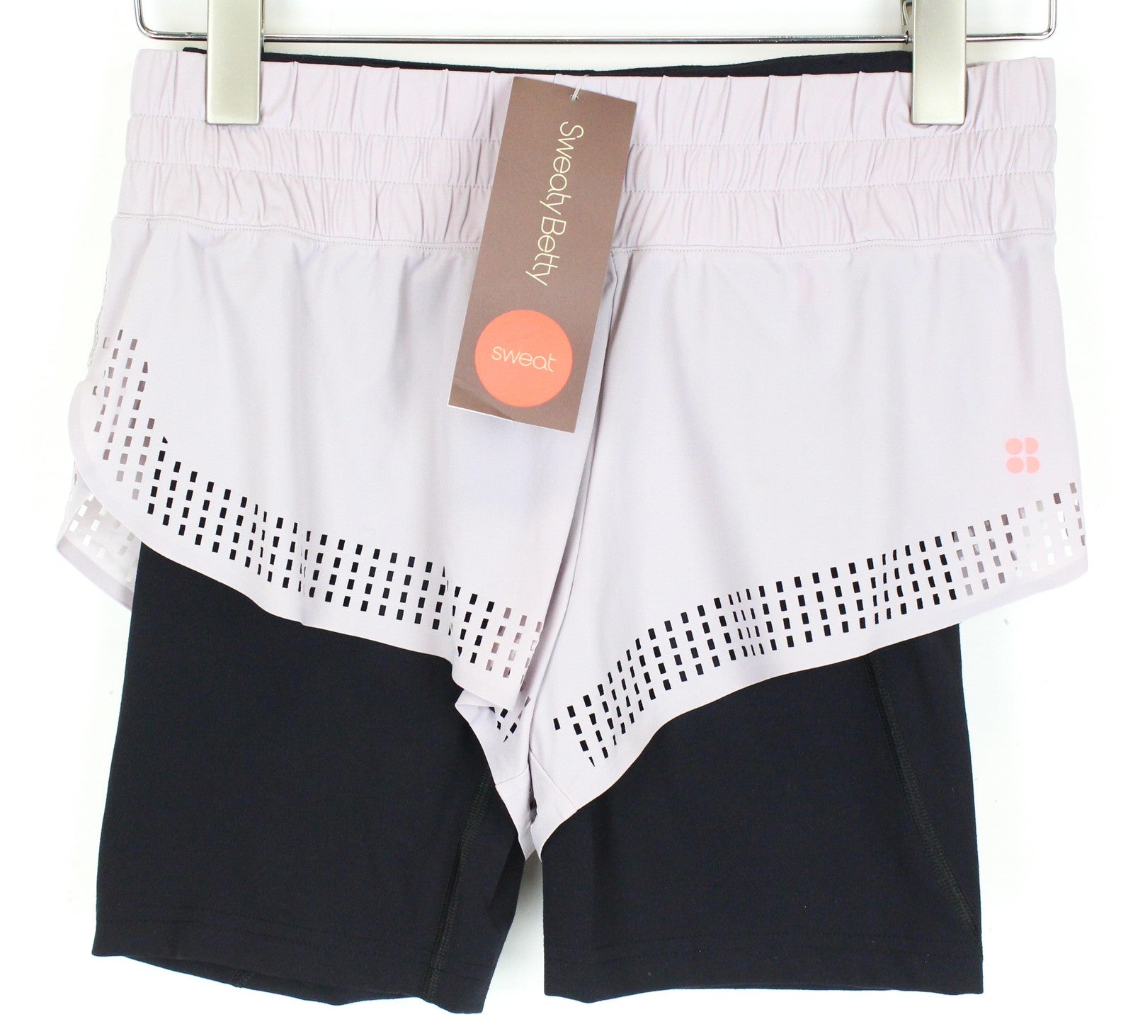 SWEATY BETTY Aerial 2in1 Women's Shorts S Purple Black Active Layered Running
