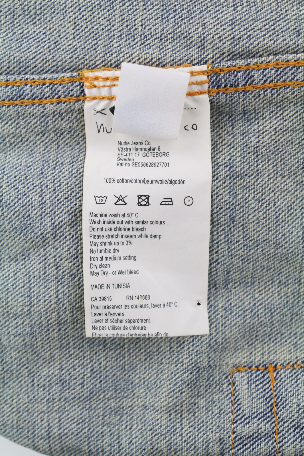 NUDIE Sonny Men Jacket M Steel Indigo Washed Blue Buttoned Neck Pockets