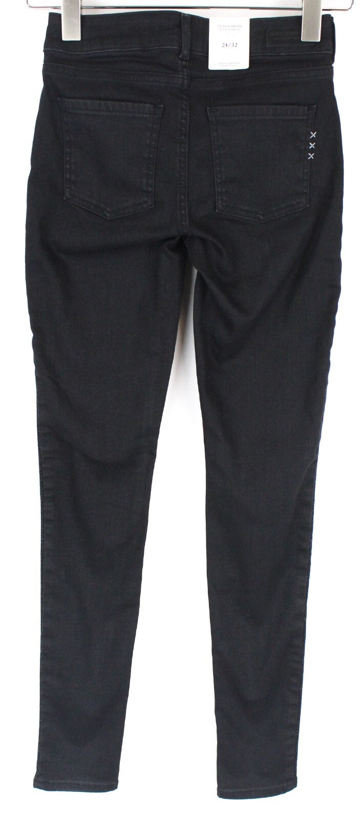 SCOTCH & SODA Womens Jeans W25/L32 Ams Blauw Black Skinny  Cotton Stretchy