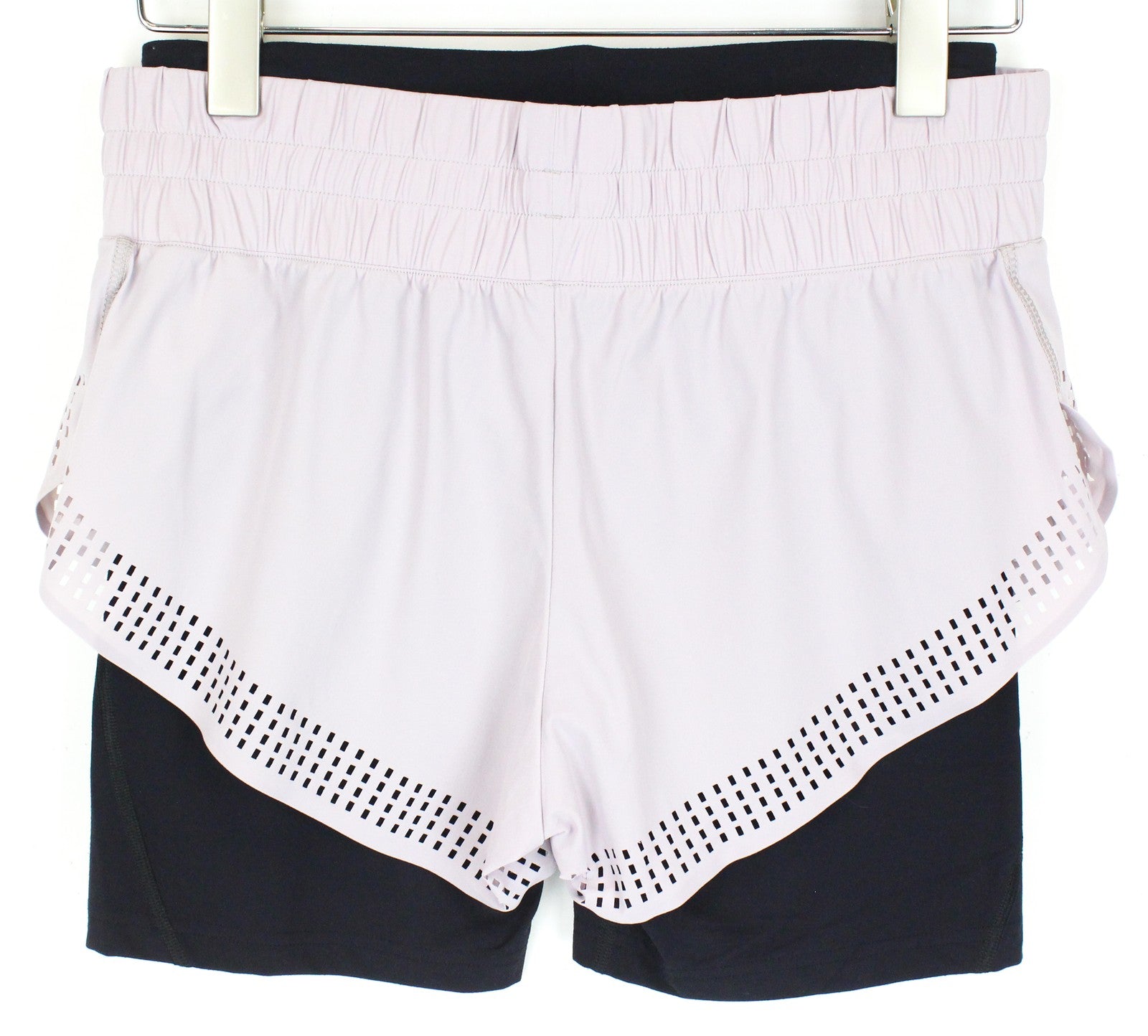 SWEATY BETTY Aerial 2in1 Women's Shorts M Purple Black Gymwear Stretch Logo