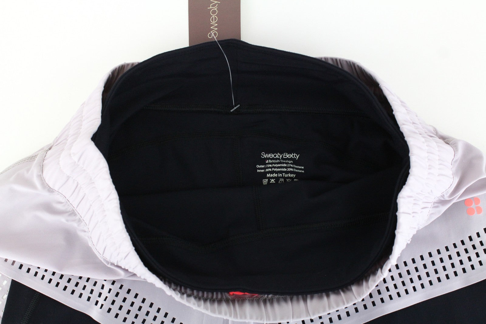 SWEATY BETTY Aerial 2in1 Women's Shorts M Purple Black Gymwear Stretch Logo