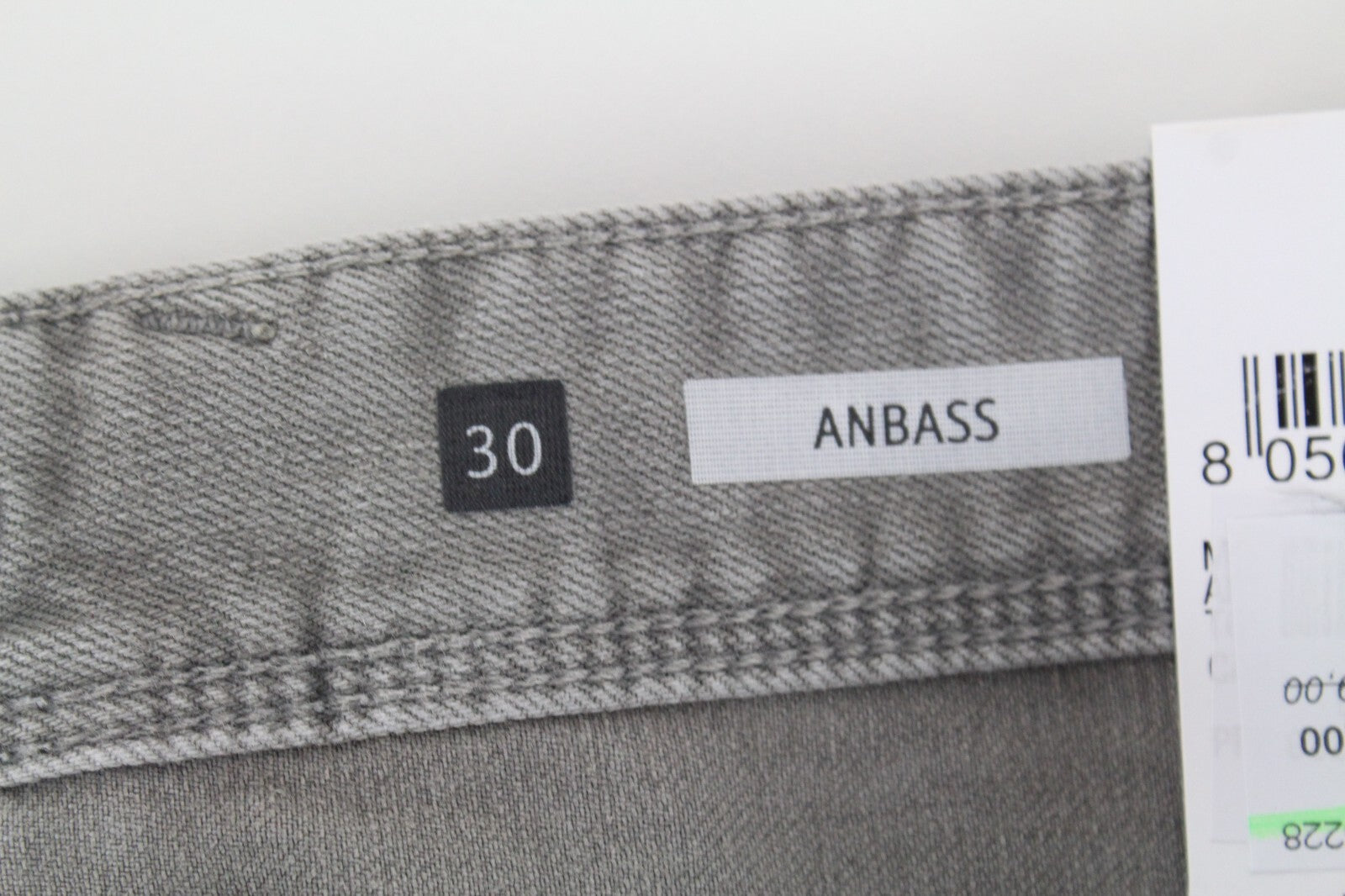 REPLAY Anbass Mens Jeans W30/L34 Grey Slim  Cotton Denim Washed 5-Pocket