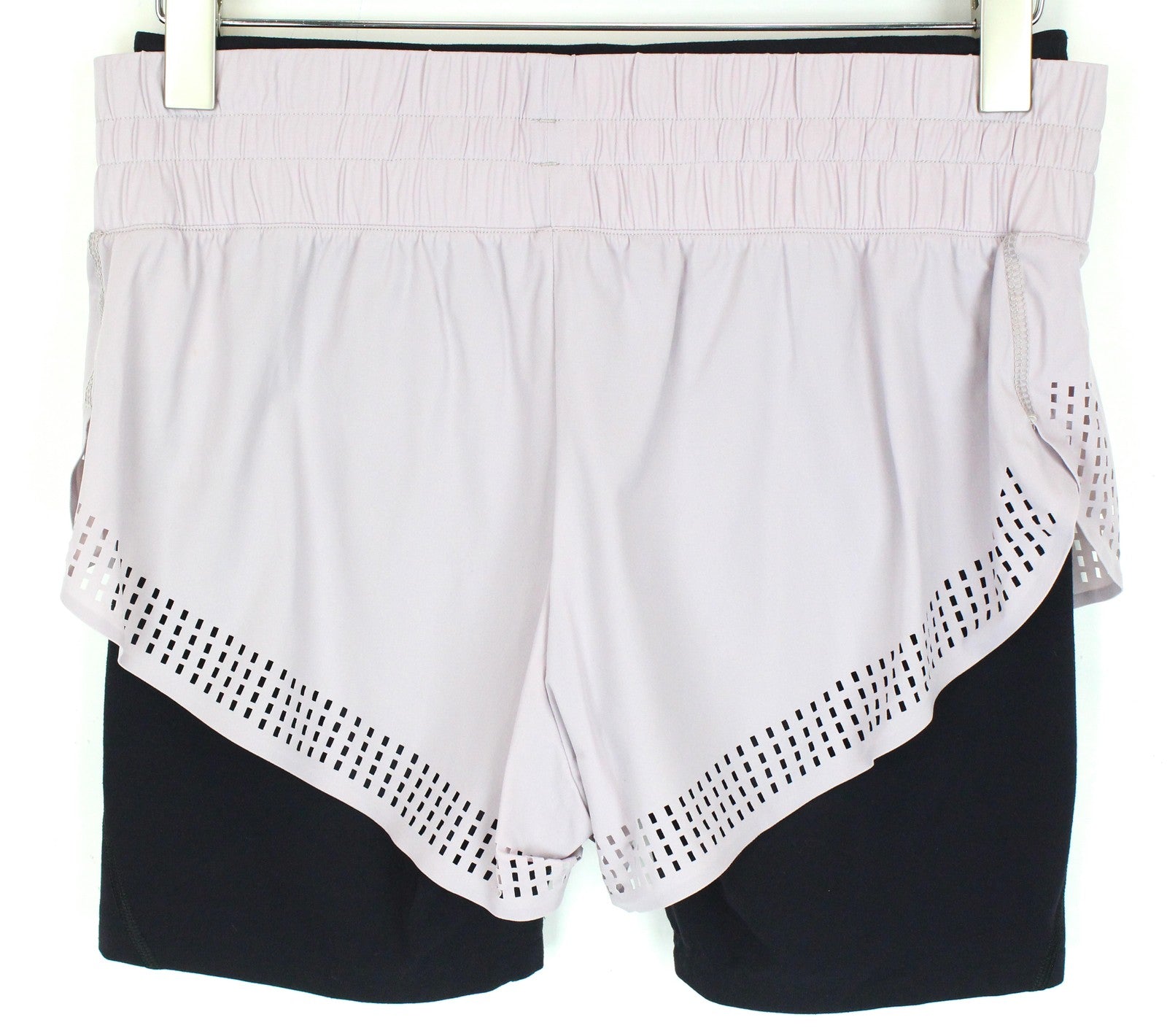 SWEATY BETTY Aerial 2in1 Women's Shorts L Purple Black Sports Logo Stretch