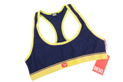 DIESEL Ufsb-Mileys Womens Sports Bra L Sleeveless Round Neck Stretchy  Blue
