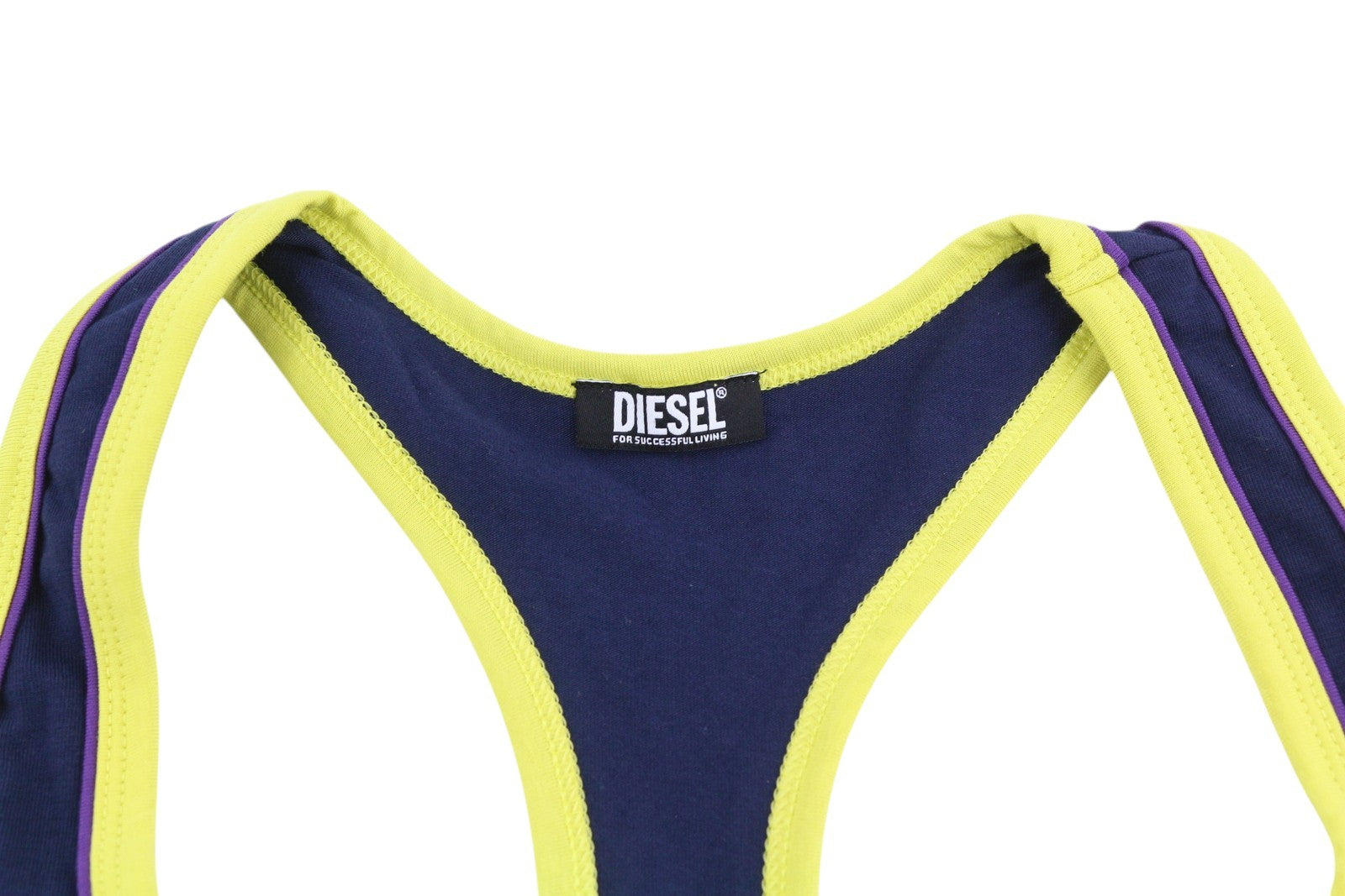 DIESEL Ufsb-Mileys Womens Sports Bra L Sleeveless Round Neck Stretchy  Blue