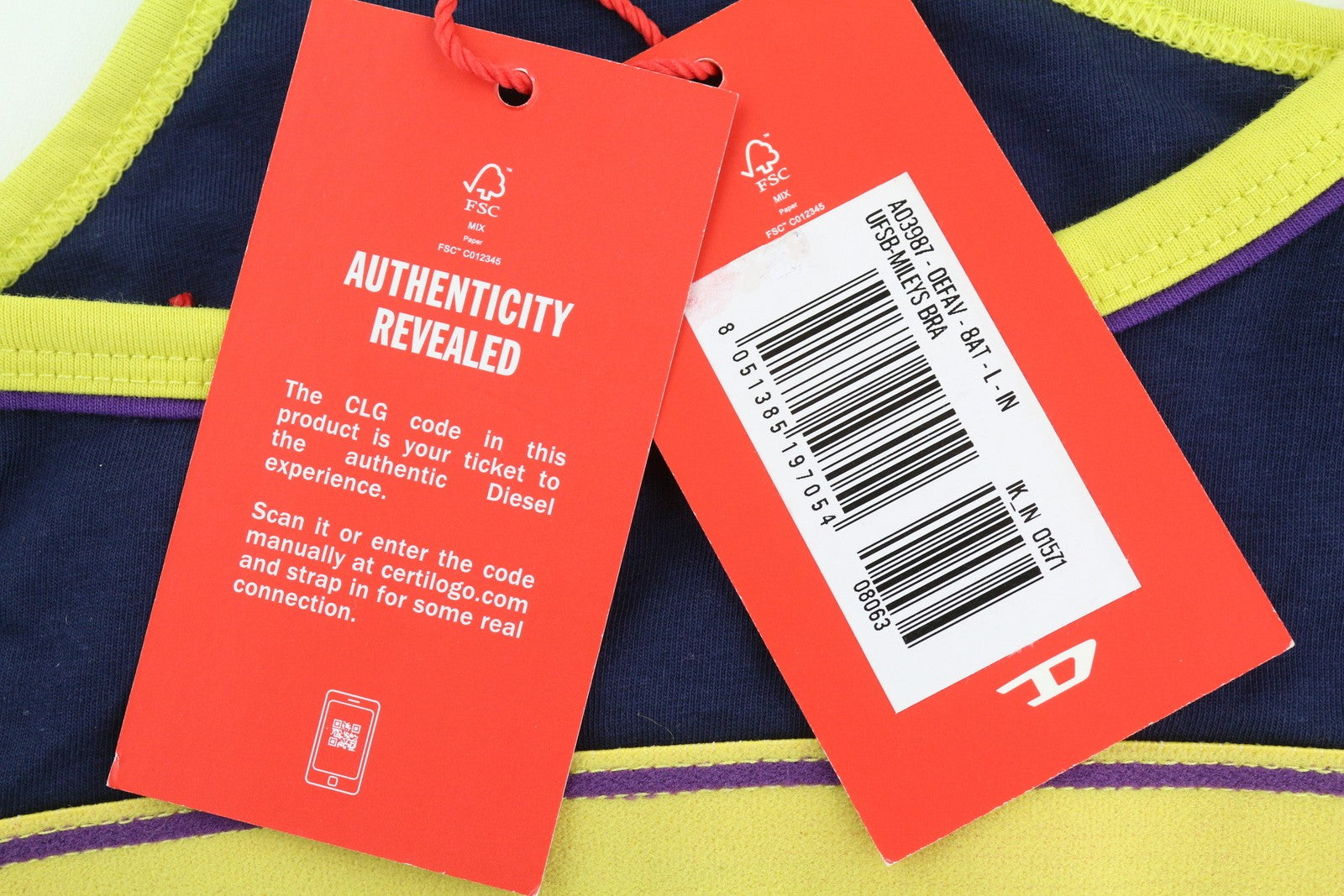 DIESEL Ufsb-Mileys Womens Sports Bra L Sleeveless Round Neck Stretchy  Blue