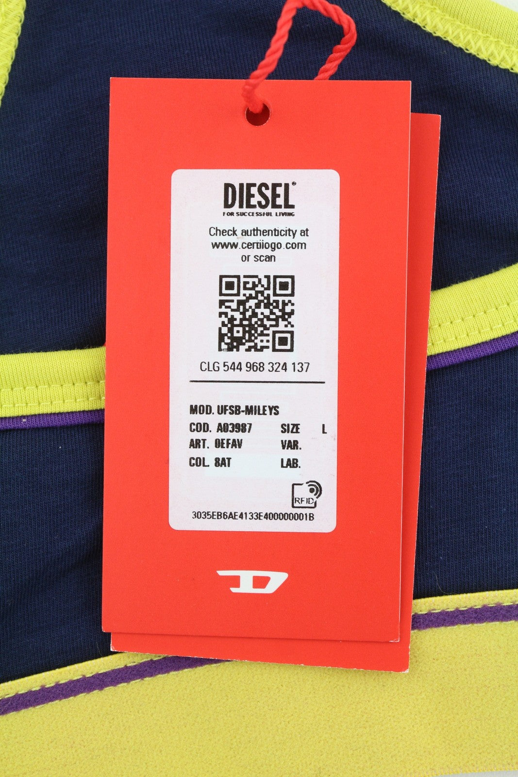 DIESEL Ufsb-Mileys Womens Sports Bra L Sleeveless Round Neck Stretchy  Blue