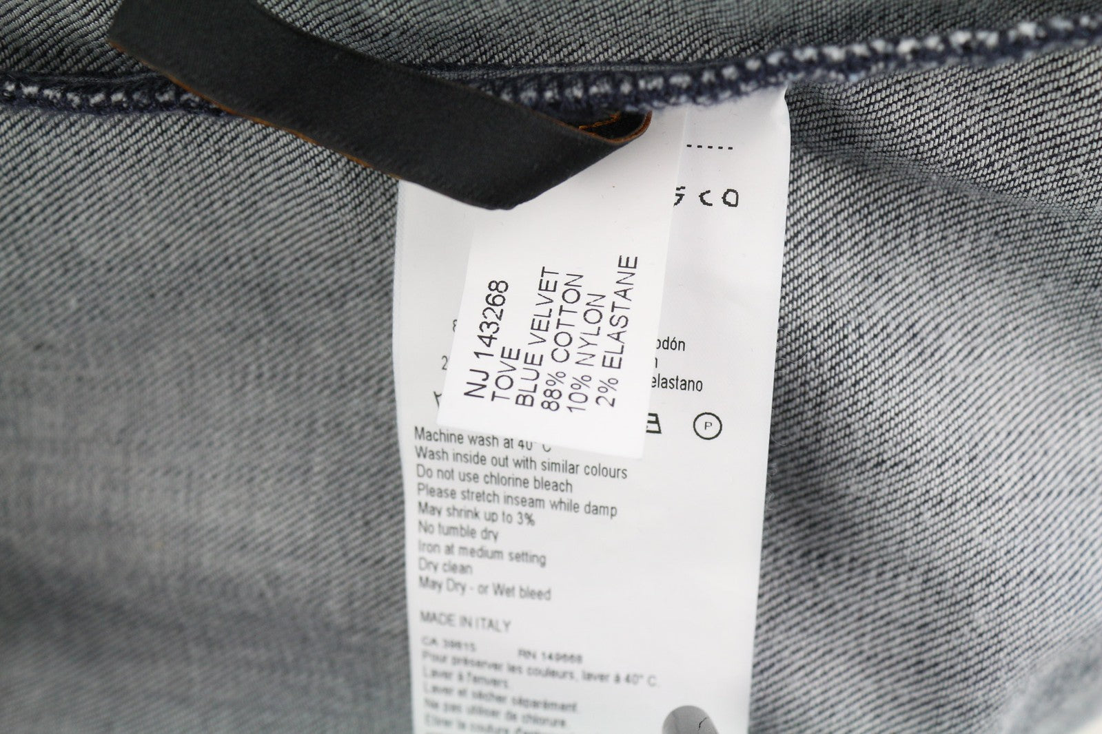 NUDIE Tove Women Jacket M Blue Velvet Neck Buttoned Dark Long Sleeve Logo