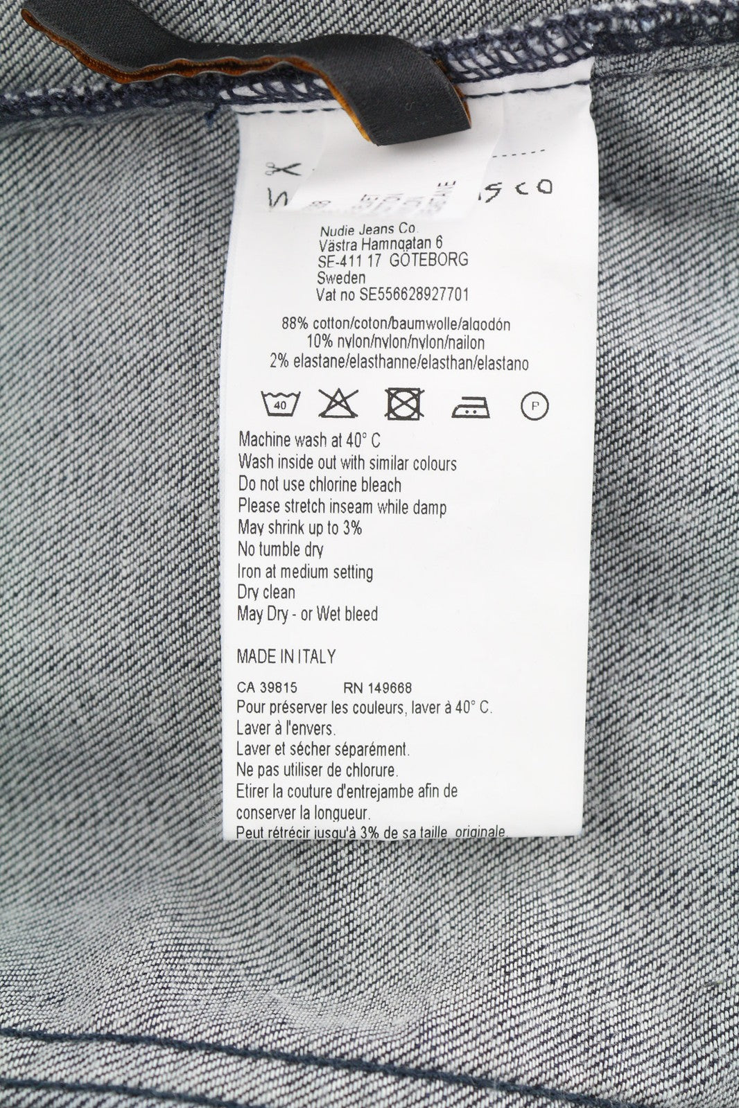 NUDIE Tove Women Jacket M Blue Velvet Neck Buttoned Dark Long Sleeve Logo