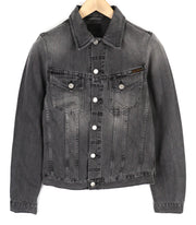 NUDIE Billy Men Jacket XS Desolation Button Unlined Logo Patch Pockets Denim