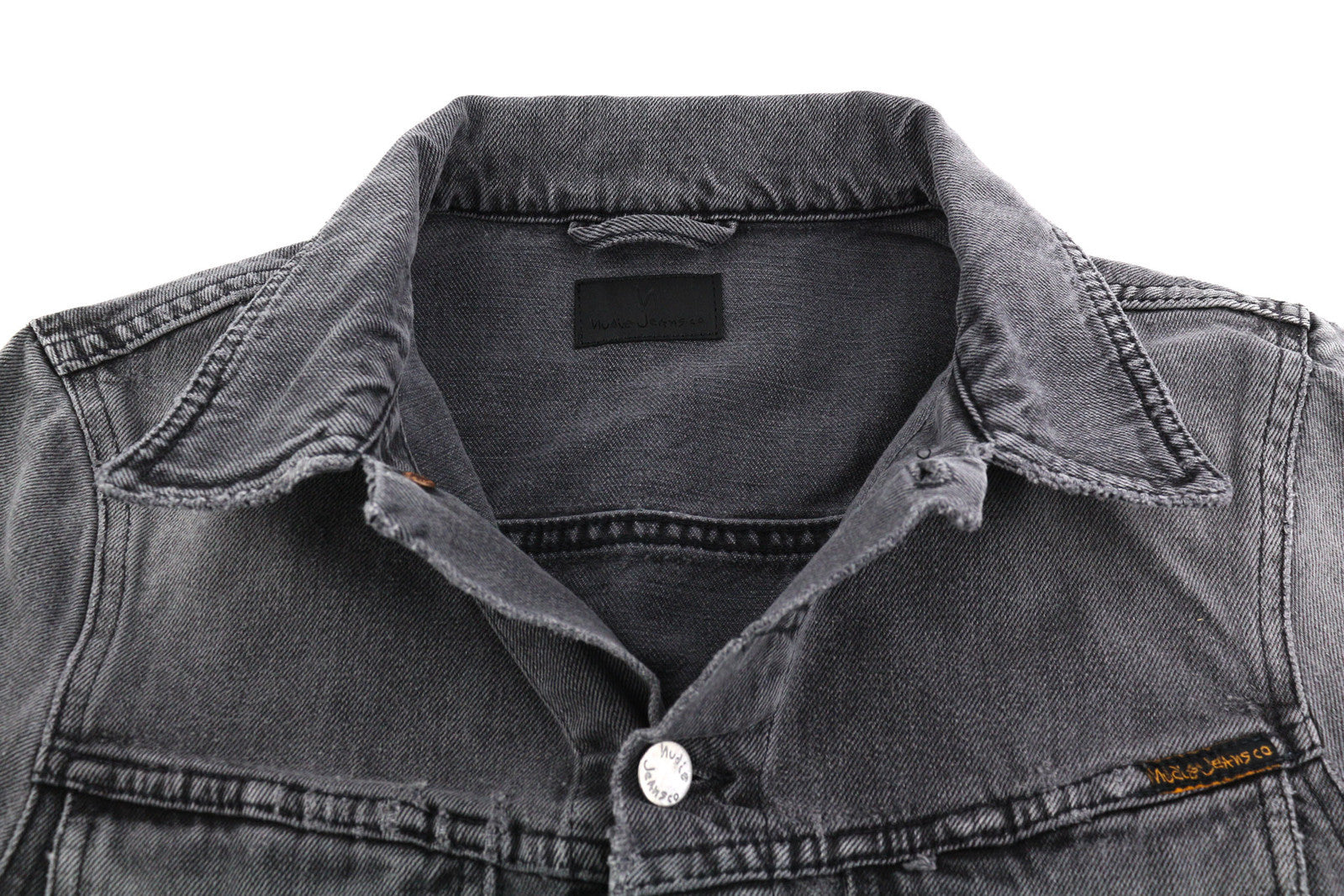 NUDIE Billy Men Jacket XS Desolation Button Unlined Logo Patch Pockets Denim