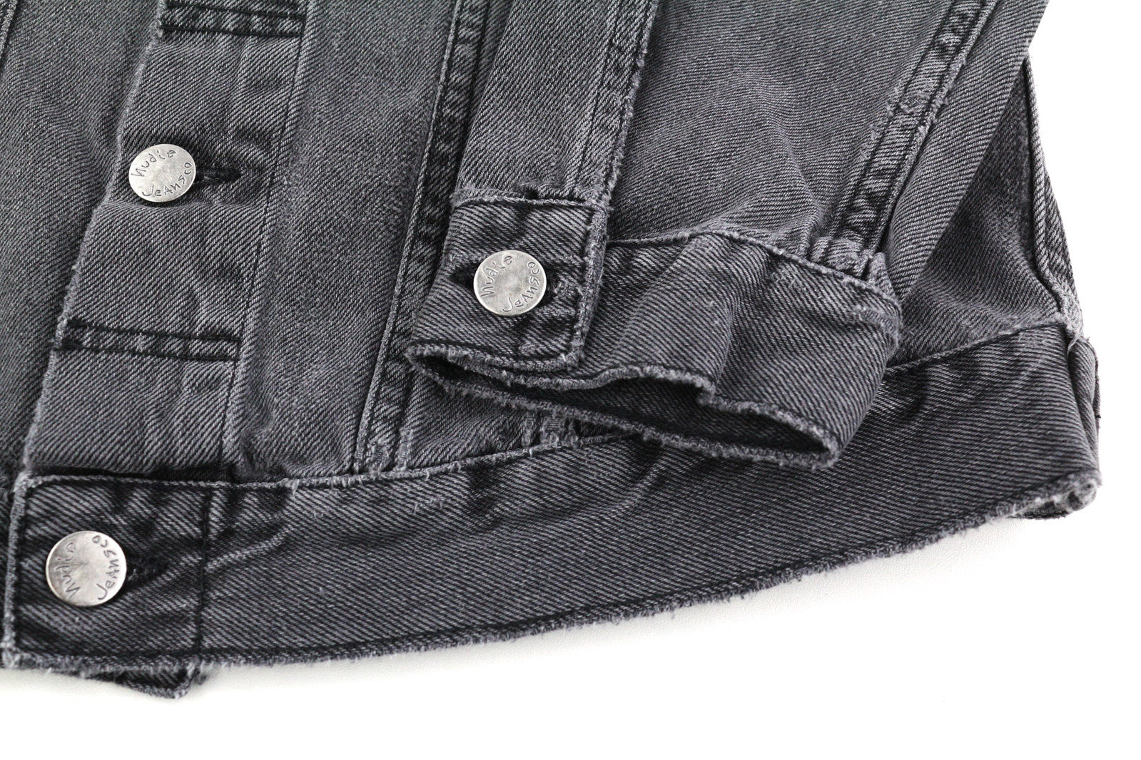 NUDIE Billy Men Jacket XS Desolation Button Unlined Logo Patch Pockets Denim