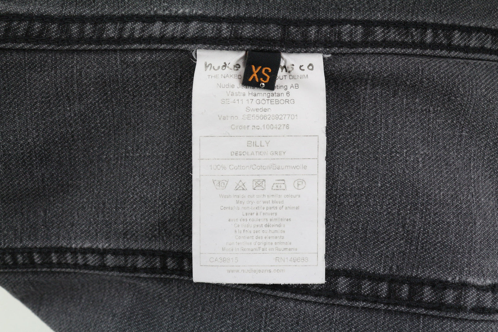 NUDIE Billy Men Jacket XS Desolation Button Unlined Logo Patch Pockets Denim